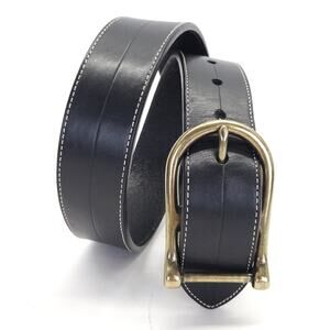 Ariat Leather Belt Men's 30 Black Brass Buckle Classic Western Cowboy Workwear